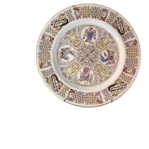 Spode Bone China England Iona Plate With Celtic & Religious Symbolism - Picture 1 of 13